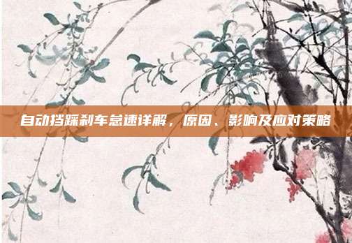 自动挡踩刹车怠速详解，原因、影响及应对策略