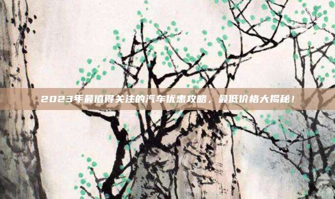 2023年最值得关注的汽车优惠攻略，最低价格大揭秘！