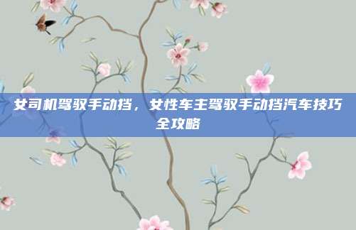 女司机驾驭手动挡,女性车主驾驭手动挡汽车技巧全攻略