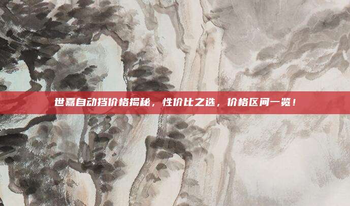 世嘉自动挡价格揭秘,性价比之选,价格区间一览!