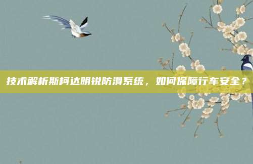 技术解析斯柯达明锐防滑系统,如何保障行车安全?