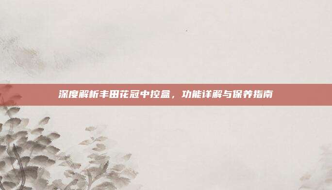 深度解析丰田花冠中控盒,功能详解与保养指南