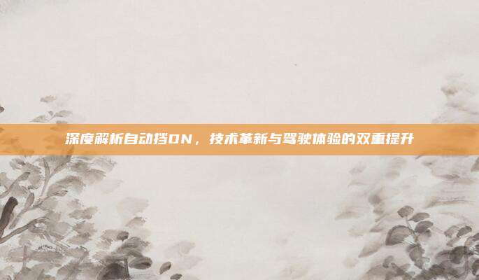 深度解析自动挡DN,技术革新与驾驶体验的双重提升
