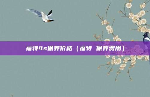 福特4s保养价格(福特 保养费用)