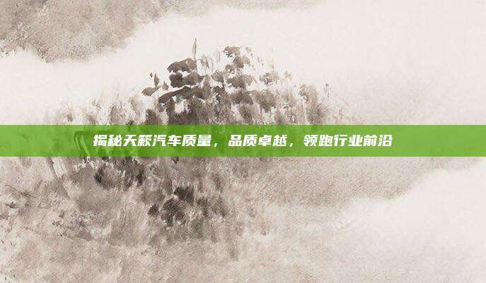 揭秘天簌汽车质量,品质卓越,领跑行业前沿