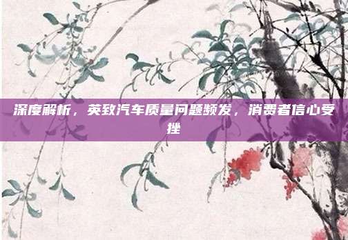 深度解析,英致汽车质量问题频发,消费者信心受挫