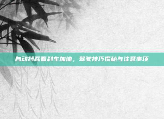 自动挡踩着刹车加油,驾驶技巧揭秘与注意事项