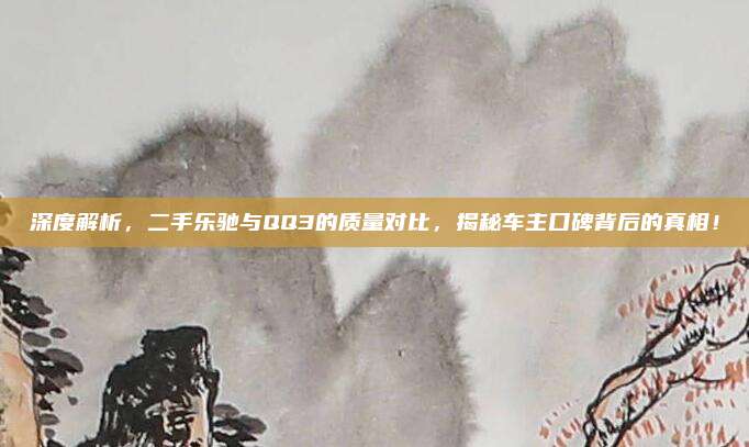 深度解析,二手乐驰与QQ3的质量对比,揭秘车主口碑背后的真相!