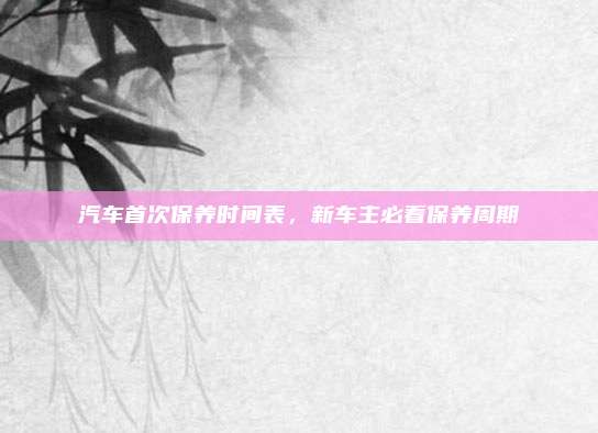 汽车首次保养时间表,新车主必看保养周期