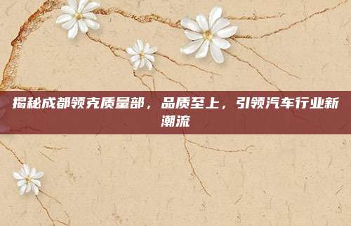 揭秘成都领克质量部,品质至上,引领汽车行业新潮流