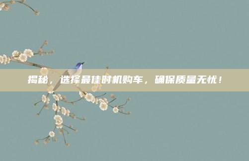 揭秘,选择最佳时机购车,确保质量无忧!