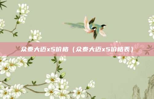 众泰大迈x5价格(众泰大迈x5价格表)