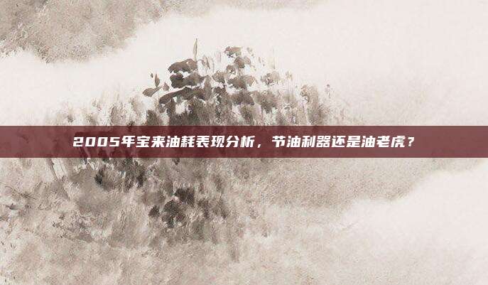 2005年宝来油耗表现分析,节油利器还是油老虎?