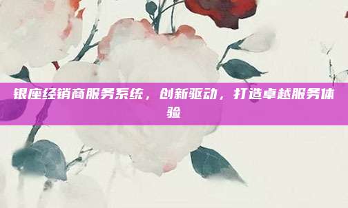 银座经销商服务系统,创新驱动,打造卓越服务体验