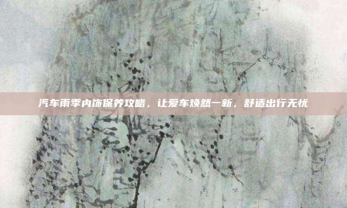 汽车雨季内饰保养攻略，让爱车焕然一新，舒适出行无忧