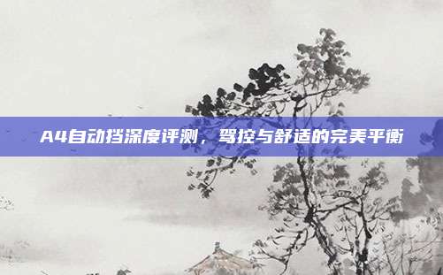 A4自动挡深度评测,驾控与舒适的完美平衡