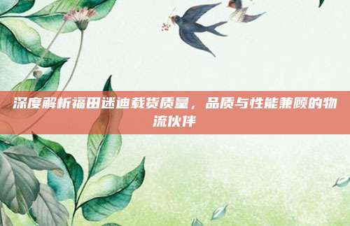 深度解析福田迷迪载货质量,品质与性能兼顾的物流伙伴