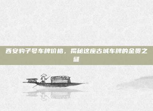 西安豹子号车牌价格,揭秘这座古城车牌的金贵之谜