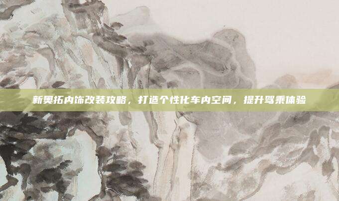 新奥拓内饰改装攻略,打造个性化车内空间,提升驾乘体验