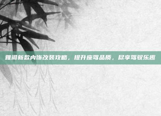 雅阁新款内饰改装攻略,提升座驾品质,尽享驾驭乐趣