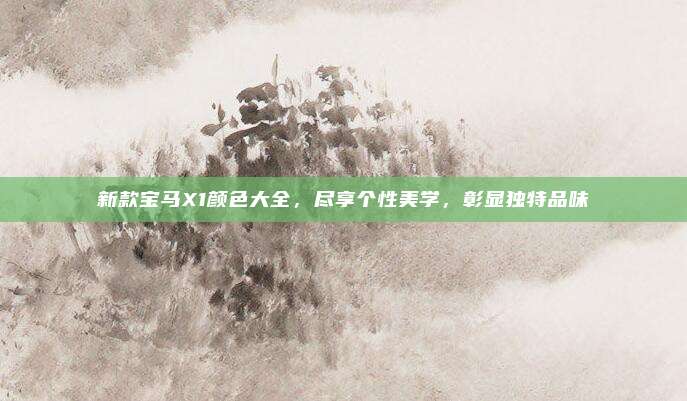 新款宝马X1颜色大全,尽享个性美学,彰显独特品味