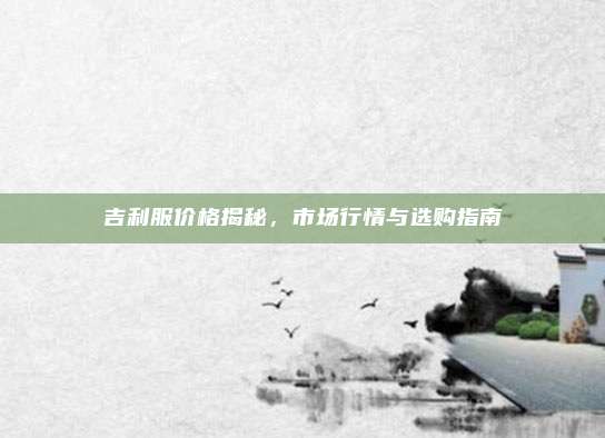 吉利服价格揭秘,市场行情与选购指南