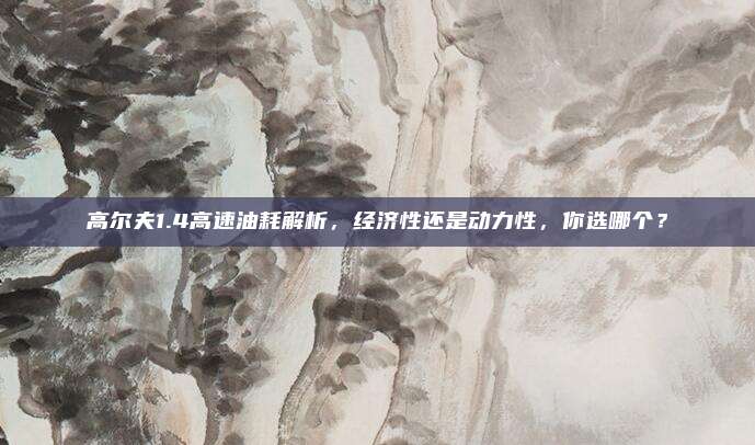 高尔夫1.4高速油耗解析,经济性还是动力性,你选哪个?