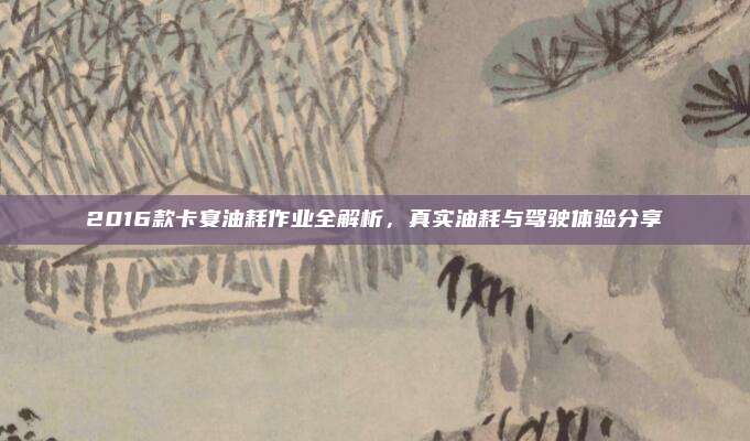 2016款卡宴油耗作业全解析,真实油耗与驾驶体验分享