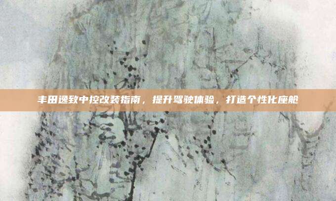 丰田逸致中控改装指南,提升驾驶体验,打造个性化座舱
