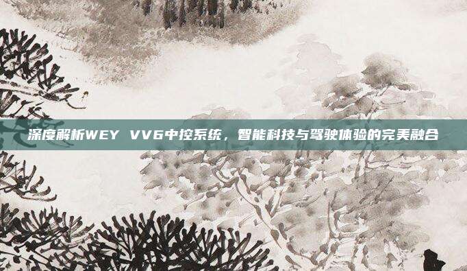 深度解析WEY VV6中控系统,智能科技与驾驶体验的完美融合