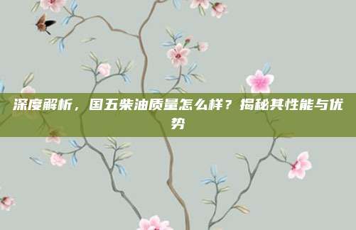 深度解析,国五柴油质量怎么样?揭秘其性能与优势