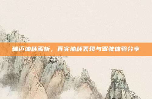 瑞迈油耗解析,真实油耗表现与驾驶体验分享