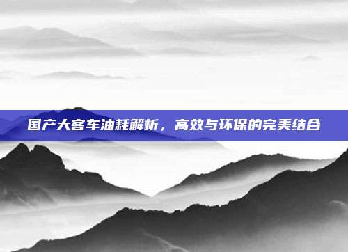 国产大客车油耗解析,高效与环保的完美结合