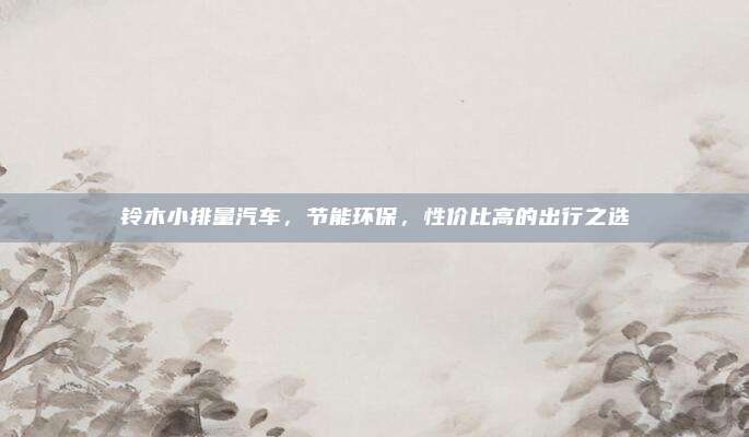 铃木小排量汽车,节能环保,性价比高的出行之选