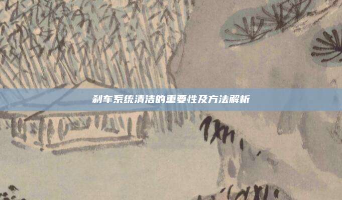 刹车系统清洁的重要性及方法解析