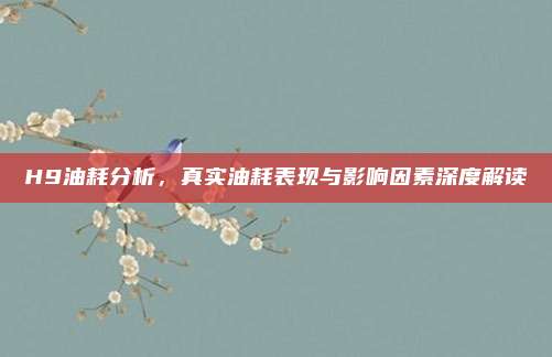 H9油耗分析,真实油耗表现与影响因素深度解读