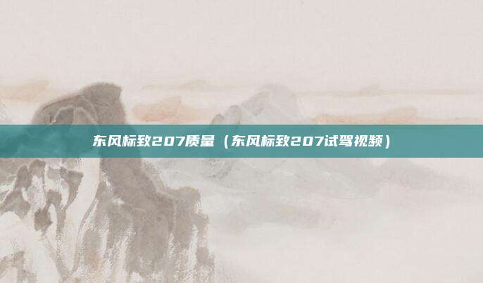 东风标致207质量（东风标致207试驾视频）