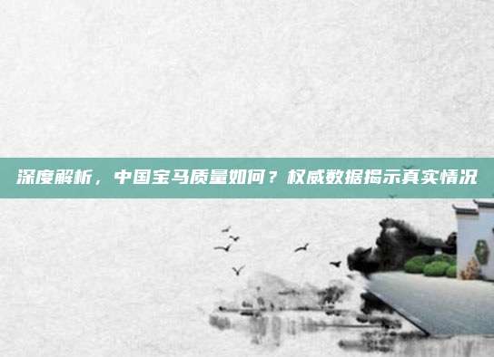 深度解析,中国宝马质量如何?权威数据揭示真实情况