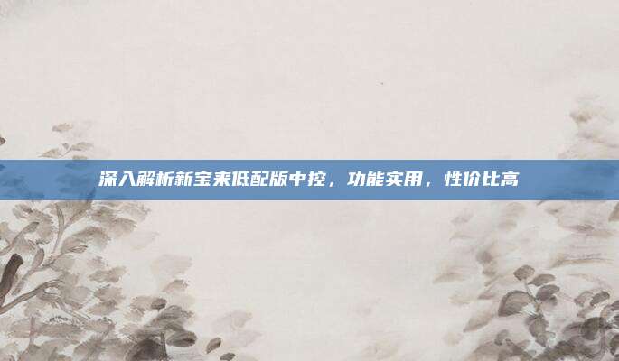 深入解析新宝来低配版中控,功能实用,性价比高