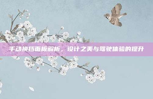 手动换挡面板解析,设计之美与驾驶体验的提升