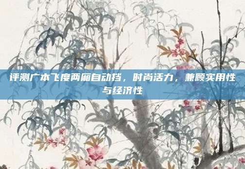 评测广本飞度两厢自动挡,时尚活力,兼顾实用性与经济性