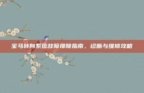 宝马转向系统故障排除指南,诊断与维修攻略