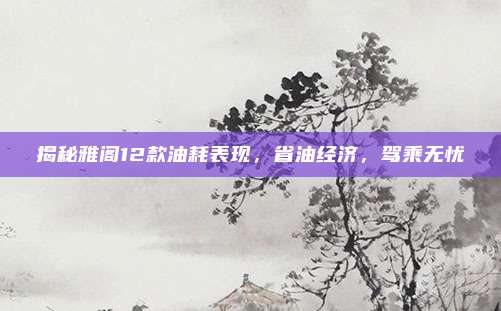 揭秘雅阁12款油耗表现,省油经济,驾乘无忧