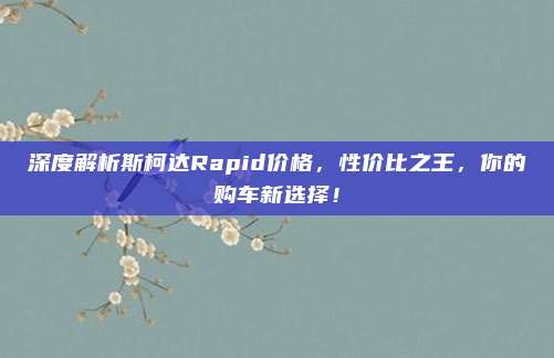 深度解析斯柯达Rapid价格,性价比之王,你的购车新选择!