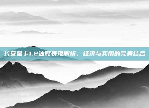 长安星卡1.2油耗表现解析,经济与实用的完美结合