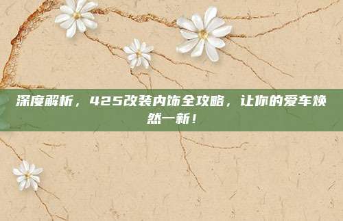 深度解析,425改装内饰全攻略,让你的爱车焕然一新!