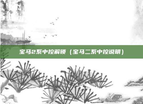 宝马2系中控解锁(宝马二系中控说明)