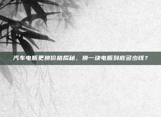汽车电瓶更换价格揭秘,换一块电瓶到底多少钱?