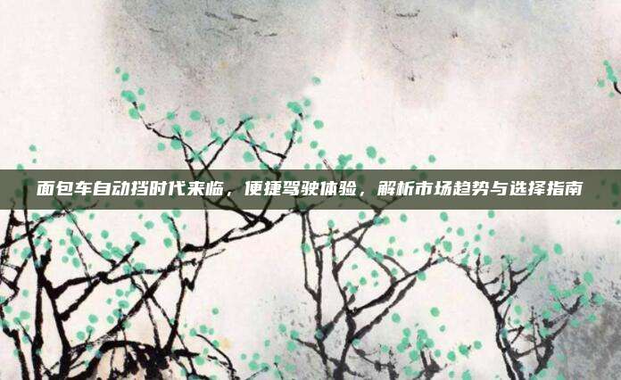 面包车自动挡时代来临,便捷驾驶体验,解析市场趋势与选择指南