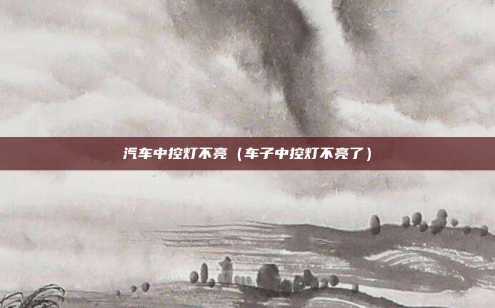 汽车中控灯不亮（车子中控灯不亮了）